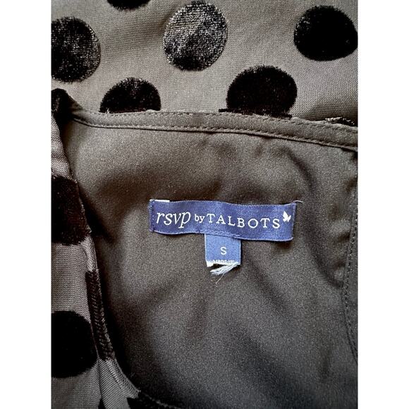 RSVP TALBOTS Velvet PolkaDot Chiffon Blouse SpecialOccasion FestiveHoliday Party - Picture 7 of 8